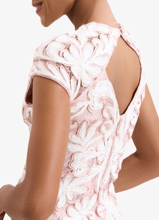 Phase Eight Petite Karima midi jurk met borduring - detail 6 oudroze