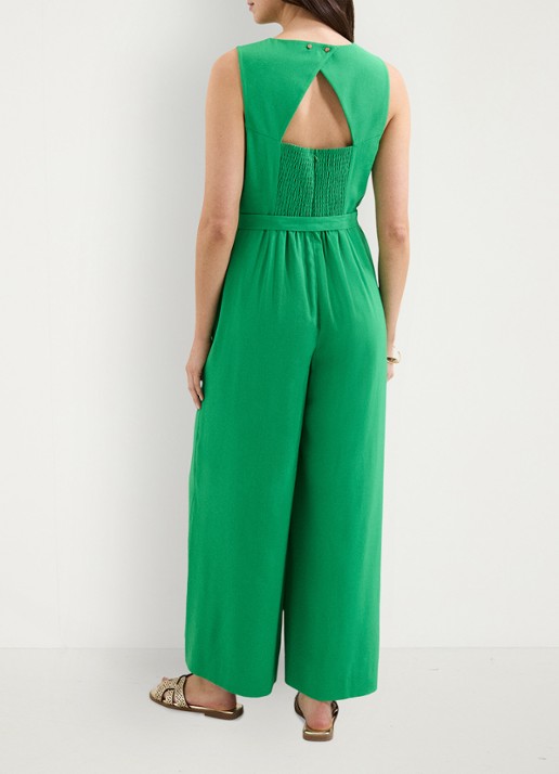 Phase Eight Petite Marta loose fit jumpsuit met strikceintuur - achterkant groen