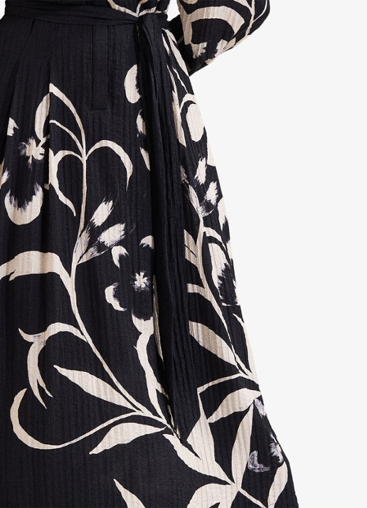 Phase Eight Petite Natalie midi tuniekjurk met print en strikceintuur - detail 8 zwart