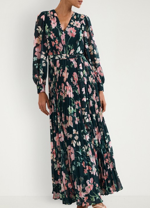 Phase Eight Petite Rosa maxi jurk met plooien en print
