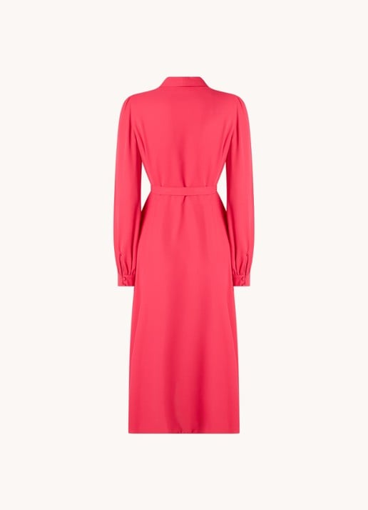Phase Eight Philippa midi wikkeljurk met V-hals - achterkant donkerroze