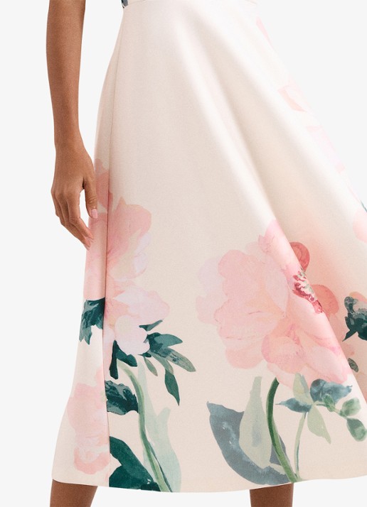 Phase Eight Rakhi Scuba Floral midi jurk met print - detail 3 oudroze