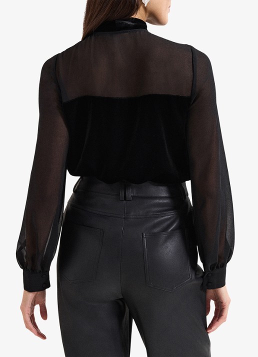 Phase Eight Raye blouse van fluweel - achterkant zwart