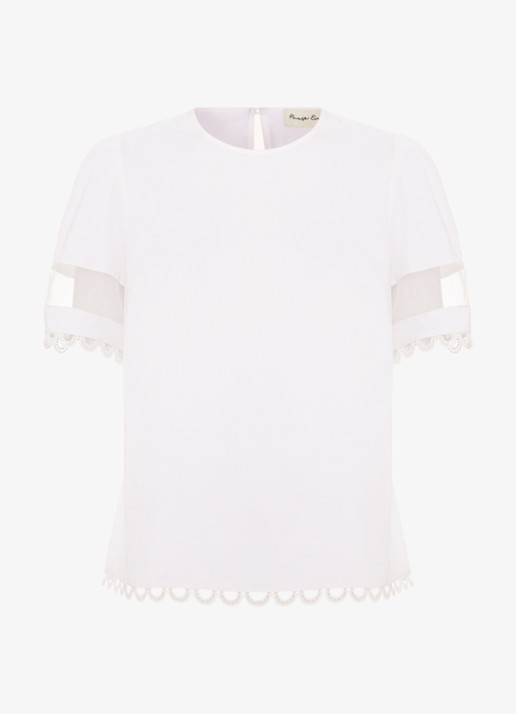 Phase Eight Rebecca tuniek met mesh - voorkant 6 wit