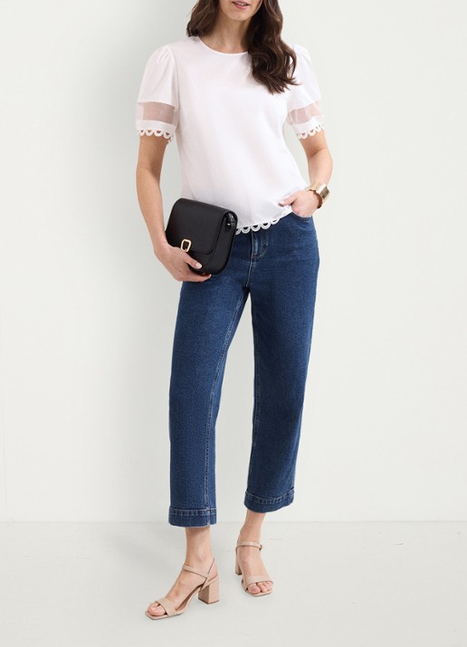 Phase Eight Rebecca tuniek met mesh - voorkant 7 wit