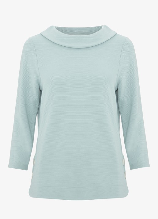 Phase Eight Remy top met structuur - voorkant 2 lichtblauw