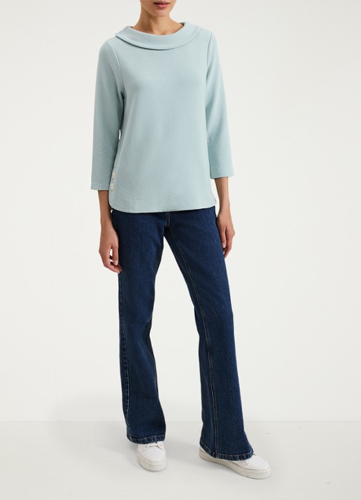 Phase Eight Remy top met structuur - voorkant 3 lichtblauw