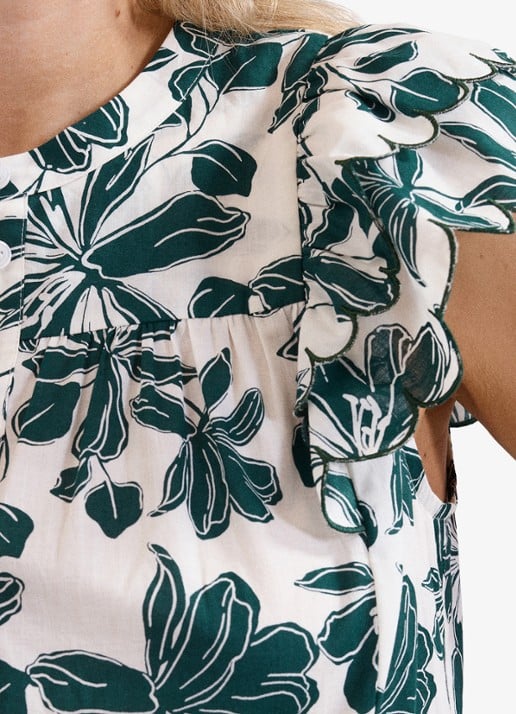 Phase Eight Rena blouse met bloemenprint - detail 6 donkergroen
