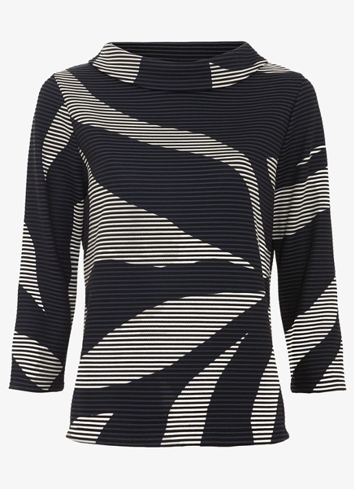 Phase Eight Rena top met print - voorkant 7 donkerblauw