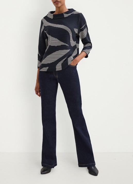 Phase Eight Rena top met print - voorkant 8 donkerblauw