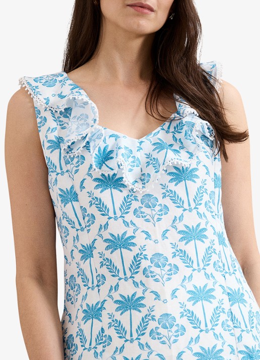 Phase Eight Rhonda blouse met bloemenprint - detail 2 lichtblauw