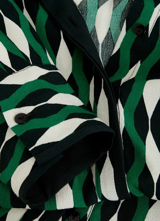 Phase Eight Rita blouse met grafische print - detail 6 donkergroen