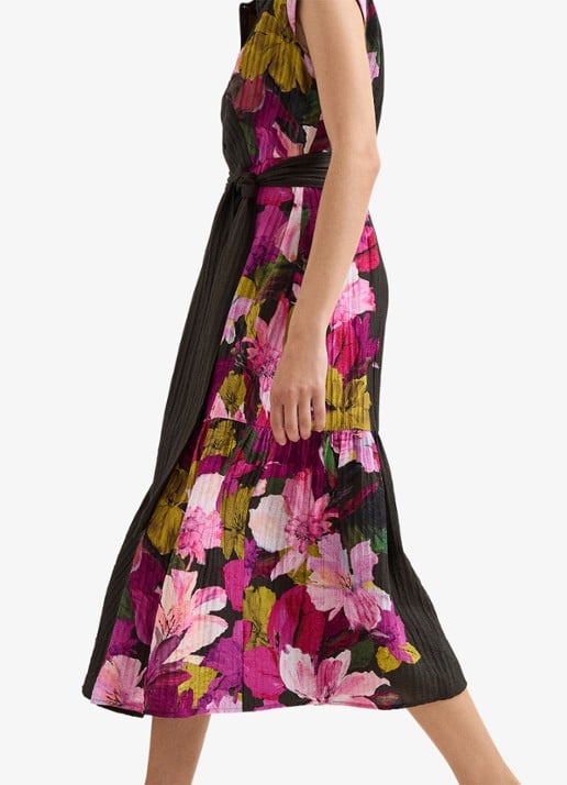 Phase Eight Robyn midi jurk met bloemenprint - detail 5 bronsgroen