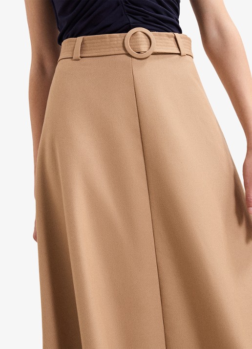 Phase Eight  Rochelle midi rok met ceintuur - detail 3 camel