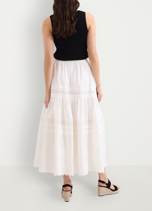 Phase Eight Rosa midi jurk met opengewerkt dessin - achterkant 3 white