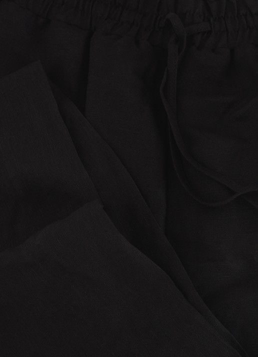 Phase Eight Rowan high waist palazzo broek in linnenblend met steekzakken - detail 5 zwart