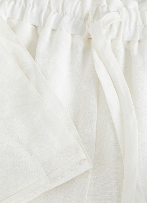 Phase Eight Rowan high waist wide fit broek in linnenblend - detail 5 white