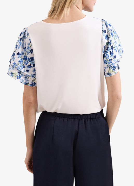 Phase Eight Rowan top met grafische print - achterkant 7 blauw