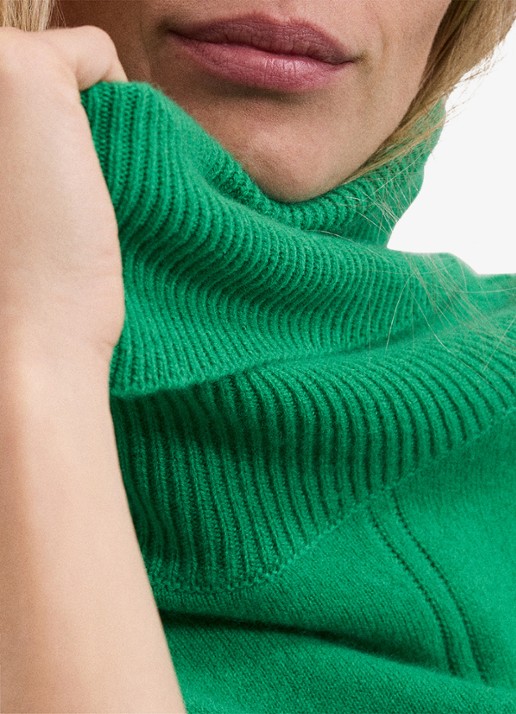Phase Eight Saffron fijngebreide trui in wolblend - detail 7 groen