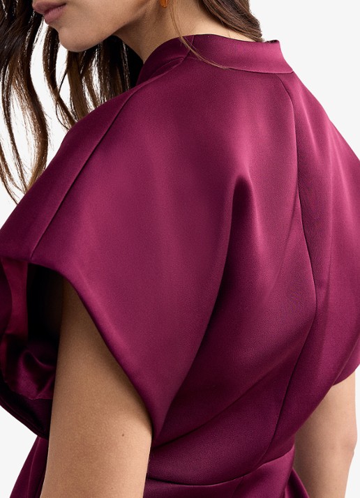 Phase Eight Sally getailleerde blazer van satijn - detail 5 bordeauxrood