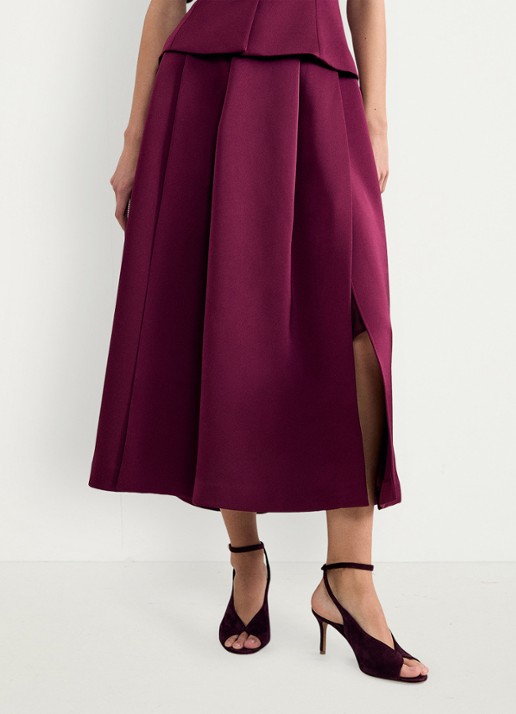 Phase Eight Sally maxi rok met plooien en split