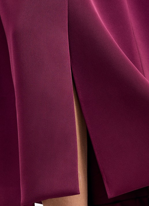 Phase Eight Sally maxi rok met plooien en split - detail 6 bordeauxrood