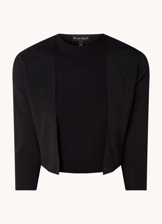 Phase Eight Salma fijngebreide bolero met stretch - voorkant zwart