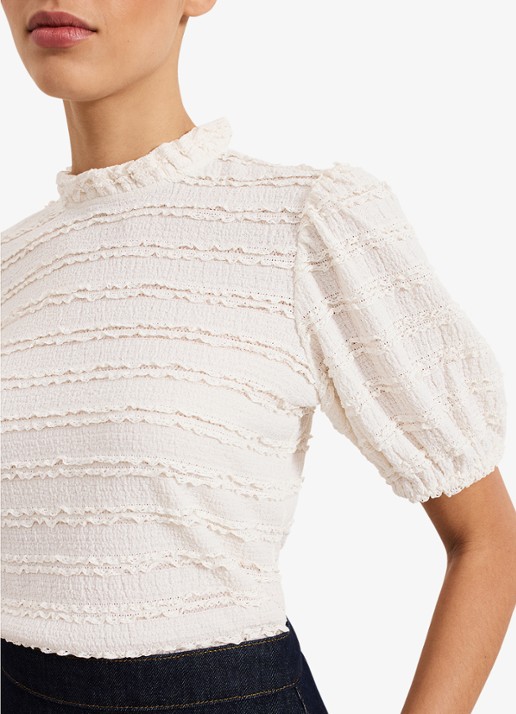 Phase Eight Samiha top met structuur  - detail 6 gebroken wit