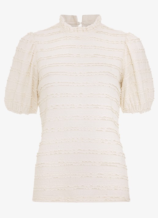 Phase Eight Samiha top met structuur  - voorkant gebroken wit