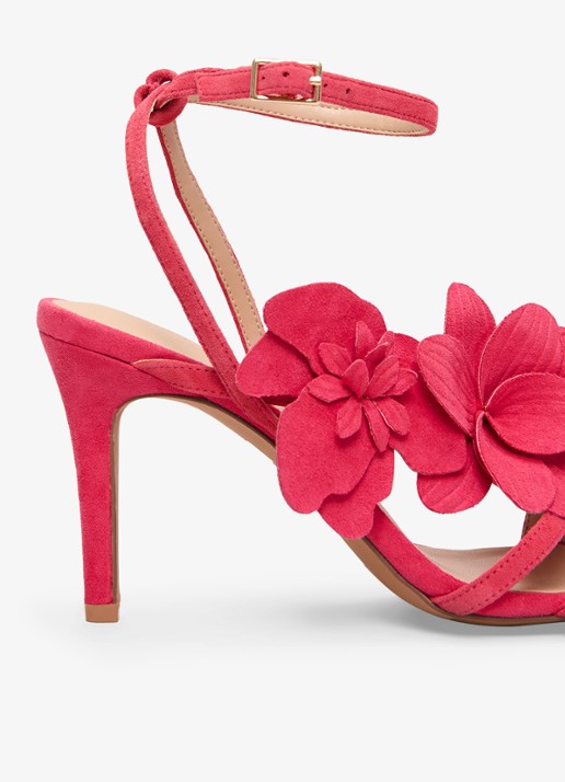 Phase Eight Sandalette van geitensuède met applicatie - detail 5 roze