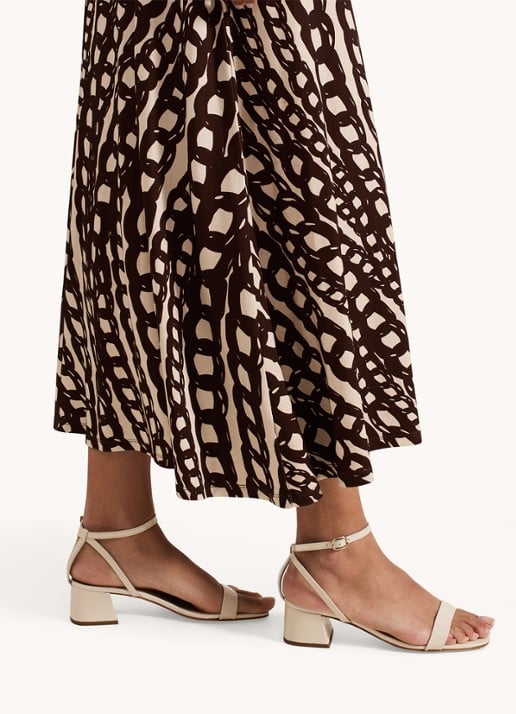 Phase Eight Sandalette van leer - voorkant 7 creme