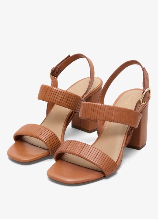 Phase Eight Sandalette van leer - detail bruin