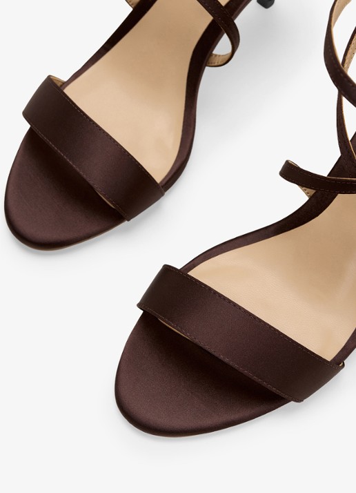 Phase Eight Sandalette van satijn - detail 4 bruin