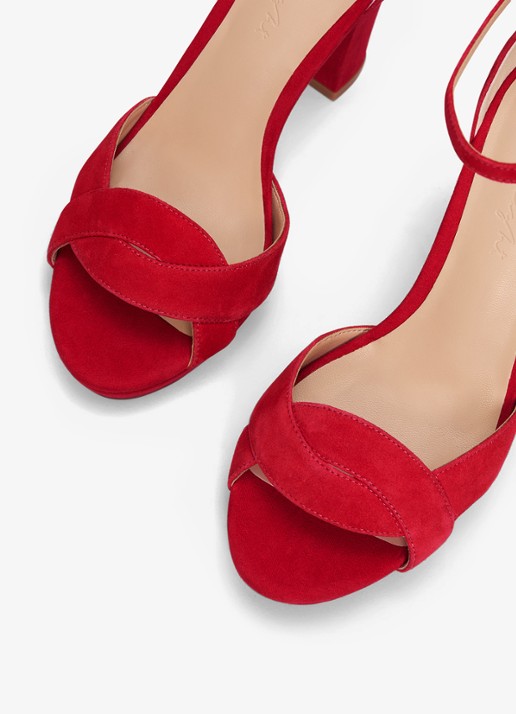 Phase Eight Sandalette van suède - detail 4 rood