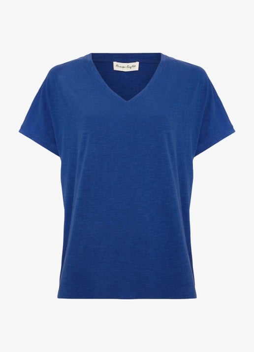 Phase Eight Saphiya t-shirt van katoen - voorkant 6 kobaltblauw