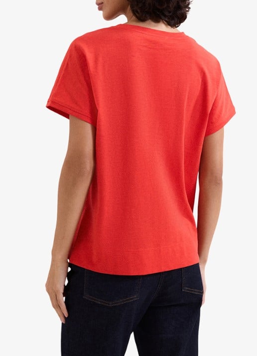 Phase Eight Saphiya t-shirt van katoen - achterkant koraal
