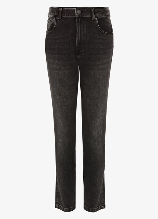 Phase Eight Sara mid waist slim fit jeans met gekleurde wassing - voorkant zwart