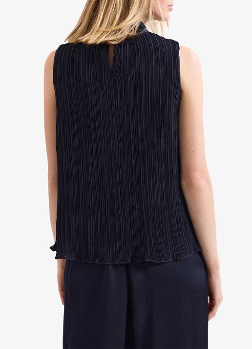 Phase Eight Senga top met plissé - achterkant donkerblauw