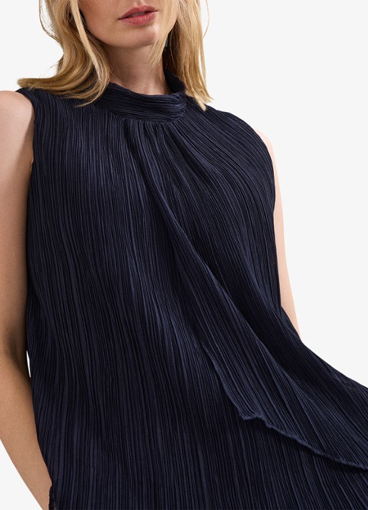 Phase Eight Senga top met plissé - detail 3 donkerblauw
