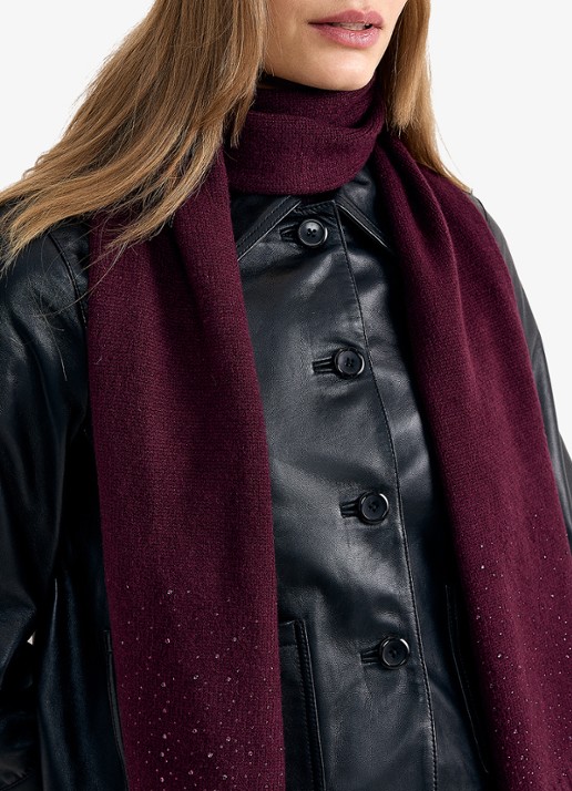 Phase Eight Set van sjaal en muts met strass 2-delig - detail 4 bordeauxrood