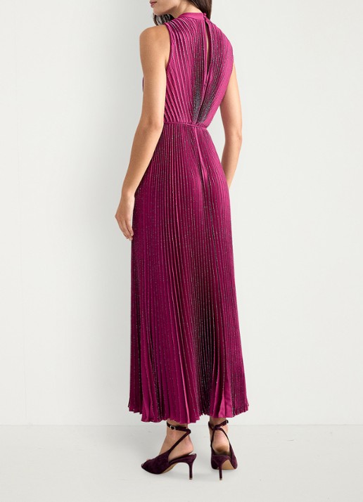 Phase Eight Simara maxi jurk met strass en plooien - achterkant 6 fuchsia