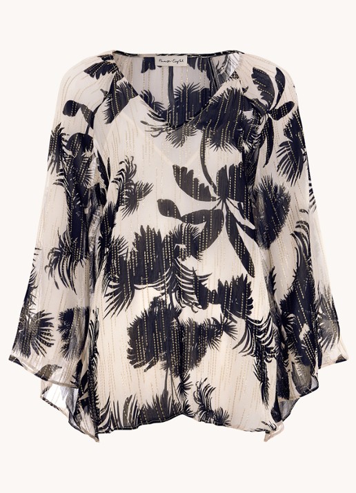 Phase Eight Simi tuniek met print en strass - voorkant 5 zwart