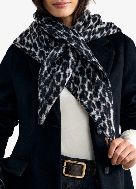 Phase Eight Sjaal met dierenprint - detail zwart