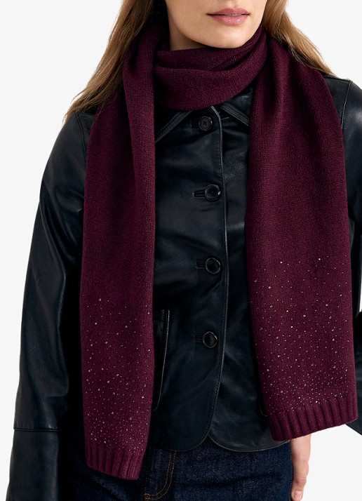 Phase Eight Sjaal met strass - detail 2 bordeauxrood