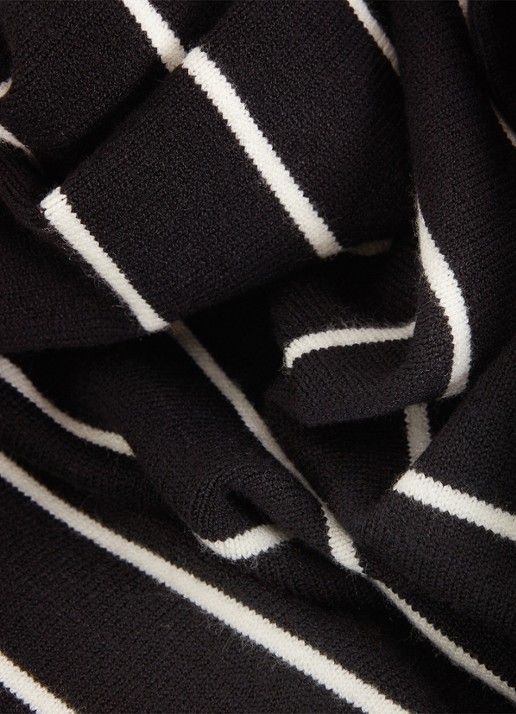 Phase Eight Skylar mini fijngebreide trui-jurk met streepprint - detail 5 zwart