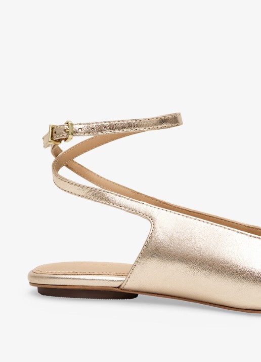 Phase Eight Slingback van schapenleer - detail 5 goud