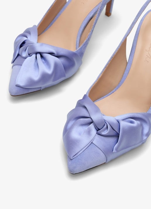 Phase Eight Slingback van suède - detail 3 staalblauw