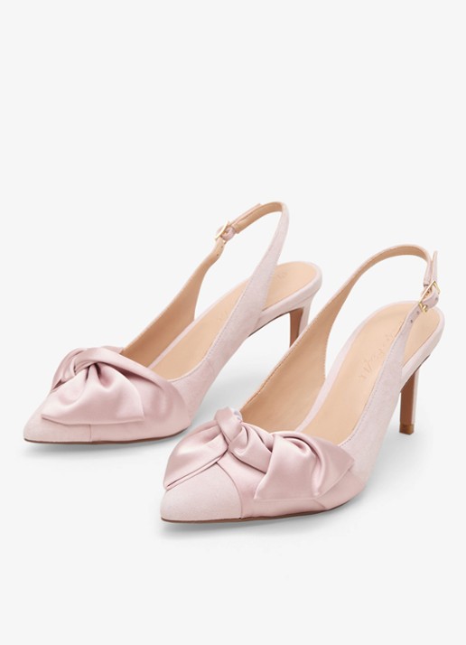 Phase Eight Slingback van suède - detail 2 roze