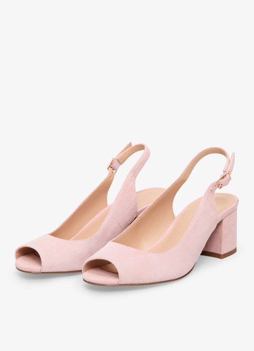 Phase Eight Slingback van suède - detail roze