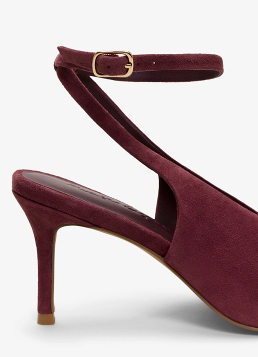 Phase Eight Slingback van suéde - detail 4 donkerrood